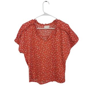 Melloday Floral Ruffle Blouse